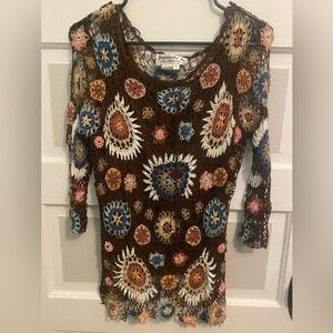 Vintage 2000s Brown Crochet Top